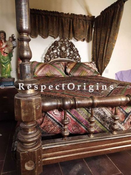 Buy Elegant Four Poster King Size Bed in Burma Teak At RespectOrigins.com