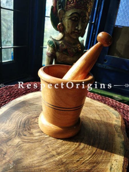 Buy Elegant Natural Wood Mortar And Pestle; Handmade At RespectOrigins.com