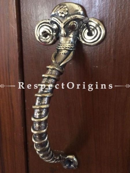 Buy Elephant Face Bastar Art Dhokra Brass Tribal Designed Door Handle; Handcrafted Door Accessories At RespectOrigins.com