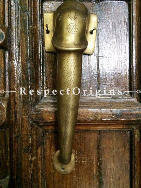 Buy Collectible Elephant Head Pull Door Handle; Antique Finish Indian Decor; 13 in; Handcrafted Door Accessories At RespectOrigins.com