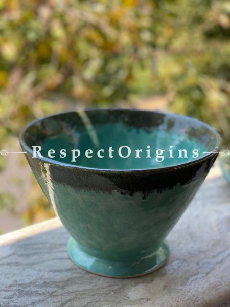 Handmade Khurja Pottery Ceramic Multi Purpose Serving Bowl; RespectOrigins.com