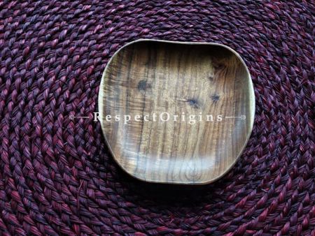 Buy Hand Carved Natural color Wooden Apple Shape Serving Platter At RespectOrigins.com
