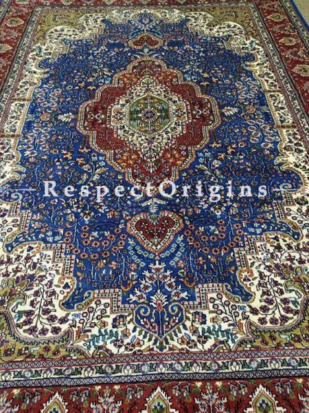 Buy Rich Kashmiri Silk Carpet; Multicolored; 8x11 At RespectOriigns.com