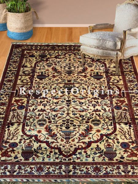 Buy Felix Delicate oriental Fine Luxury Area Rug, Handwoven Woolen Carpet; Size 6.5x9.5 Ft At RespectOrigins.com