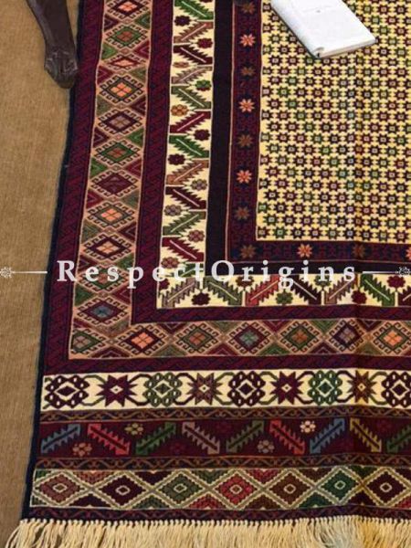 Buy Arianna Perfection in Symmetry and Designer Woolen Carpet; Small Elegant Tribal Motifs; Size 3x5 Ft At RespectOrigins.com