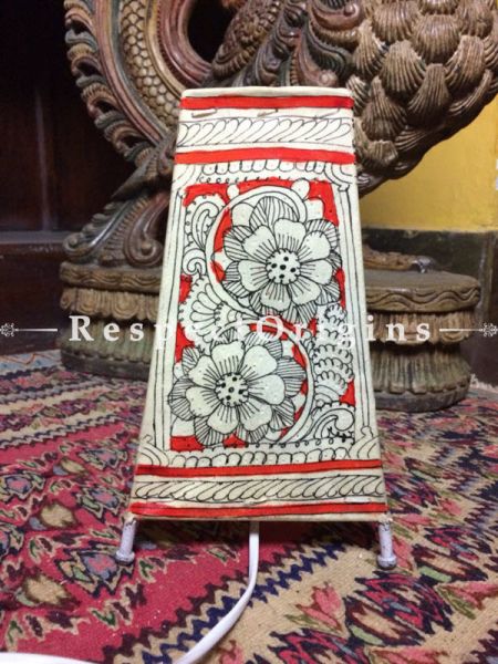 Buy Hand Painted Rectangle Leather Lampshade; 8 in; Floral Design At RespectOrigins.com
