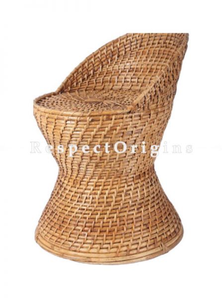 Buy Hand Braided Round Rattan Cane Seating Stool or Moodhain 14x20 inches; RespectOrigins.com