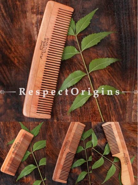 Neem Wood Comb; Set of 4; Handcrafted; RespectOrigins. com