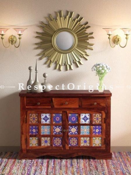 Buy Maya Vintage Tiled Wooden Cabinet Console At RespectOrigins.com