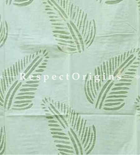 Buy Fine Leaf Design Applique Cut Work Cotton Window or Door Curtain in Light Green; Pair At RespectOrigins.com