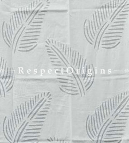 Buy Handcrafted Fine Leaf Design Applique Cut Work Cotton Window or Door Curtain in White; Pair At RespectOrigins.com
