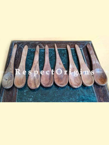 Handmade Spoons; Set of 8; Wooden, Chemical Free; RespectOrigins.