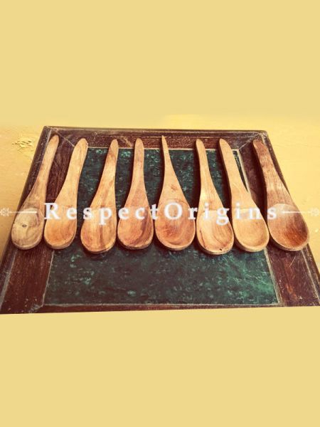 Handmade Spoons; Set of 8; Wooden, Chemical Free; RespectOrigins.