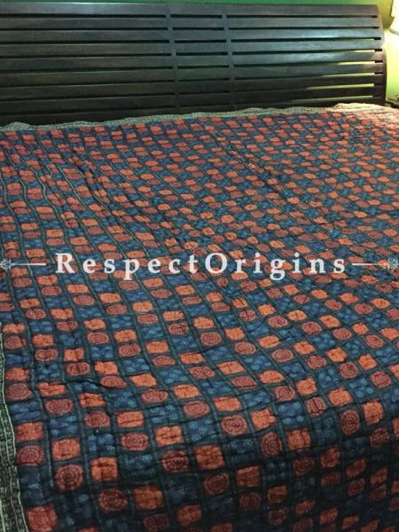 Buy Handwoven Kantha Multi-coloured; Cotton Quilt; 90x108 in At RespectOrigins.com