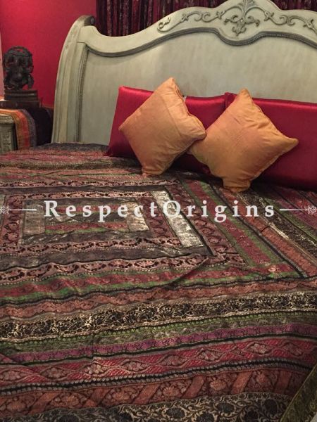 Buy Varanasi Brocade; Silk Bedspread; 2 Pillow Cases included; 90x108 in At RespectOrigins.com