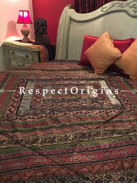 Buy Varanasi Brocade; Silk Bedspread; 2 Pillow Cases included; 90x108 in At RespectOrigins.com