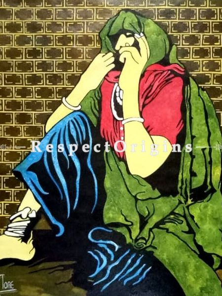 Handpainted Art Banjare 4 Acrylic On Canvas 30In X 30In at RespectOrigins.com