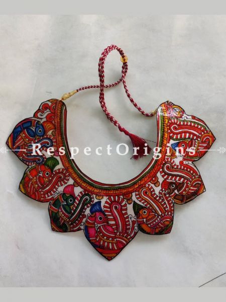 Elegantly Handpainted Folk Leather Earrings ; RespectOrigins.com
