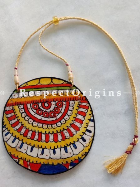 Hand Painted Ethnic Leather Necklace ; RespectOrigins.com