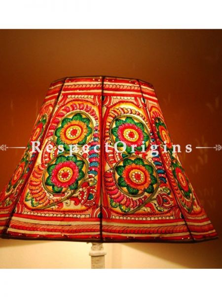 Large Floor Lamp Shade in Floral Pattern | Handmade Leather Lampshade ;13 Inch; RespectOrigins.com