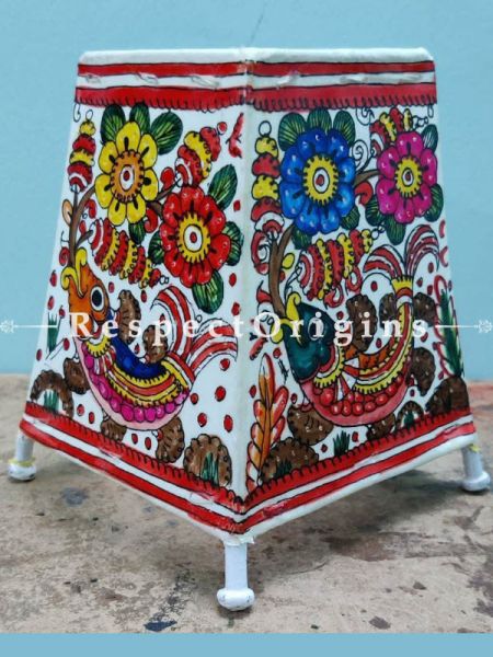 Hand Painted Decorative Floral  Leather Puppetry Art Lamp Shade | Handmade Andhra Leather Lampshade for Home Decor  ; RespectOrigins.com