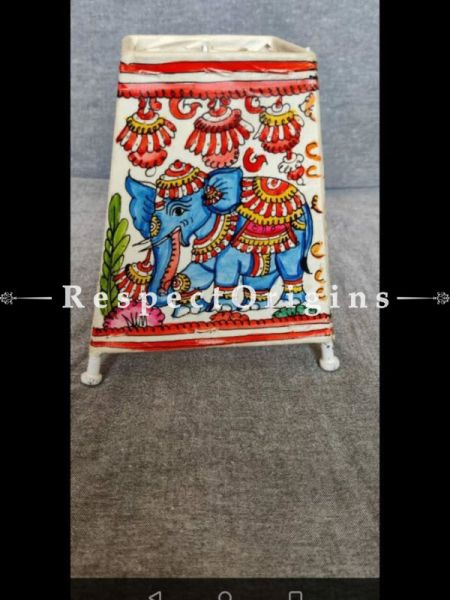 Handmade Decorative Floral  Leather Puppetry Art Lamp Shade | Hand Painted Andhra Leather Lampshade for Home Decor  ; RespectOrigins.com