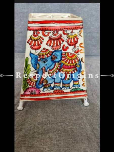 Handmade Decorative Floral  Leather Puppetry Art Lamp Shade | Hand Painted Andhra Leather Lampshade for Home Decor  ; RespectOrigins.com
