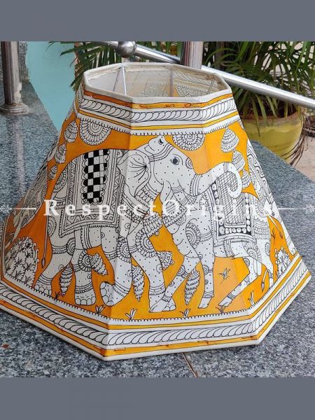Hand Painted Decorative Floral  Leather Puppetry Art Lamp Shade | Handmade Andhra Leather Lampshade for Home Decor ; RespectOrigins.com