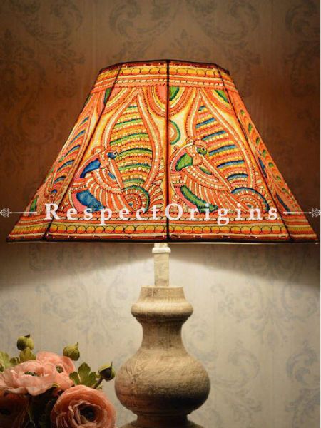 Painted Leather Lamp shade Floral Design | Handmade Lamp Shade| Table Lampshade | Lampshade ;13 Inch; RespectOrigins.com