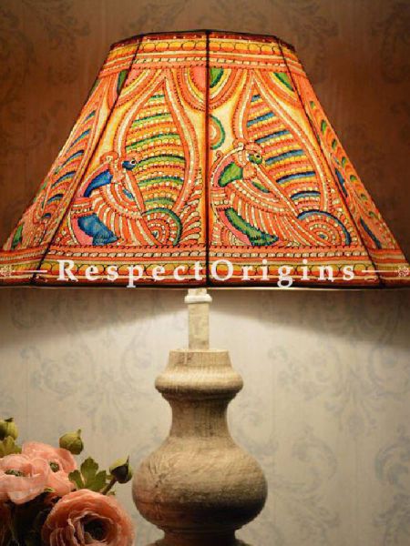 Painted Leather Lamp shade Floral Design | Handmade Lamp Shade| Table Lampshade | Lampshade ;13 Inch; RespectOrigins.com