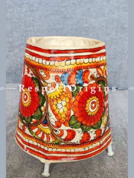 Decorative HandPainted Leather Puppetry Art Lamp Shade in Floral Pattern | Handmade Leather Lampshade for Home Decor  ; RespectOrigins.com