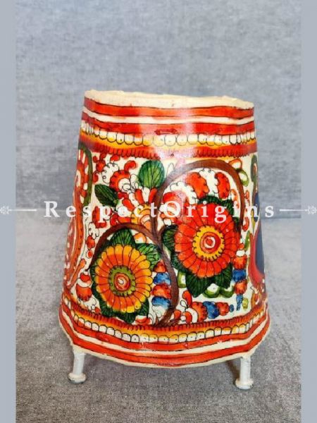 Decorative Floral HandPainted Leather Puppetry Art Lamp Shade | Handmade Leather Lampshade for Home Decor  ; RespectOrigins.com