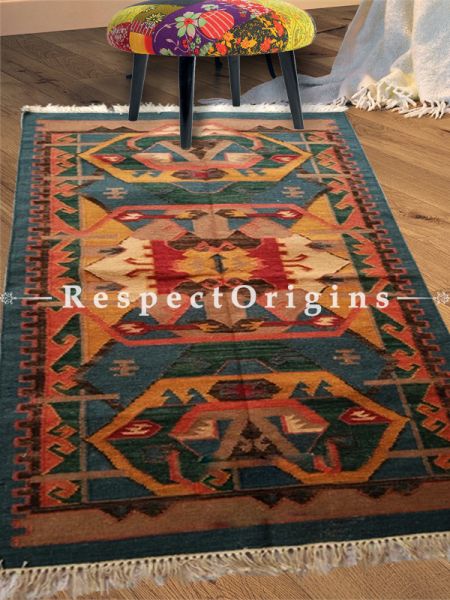 Gray Hand-knitted Carpets ; 5*8 Ft; RespectOrigins.com