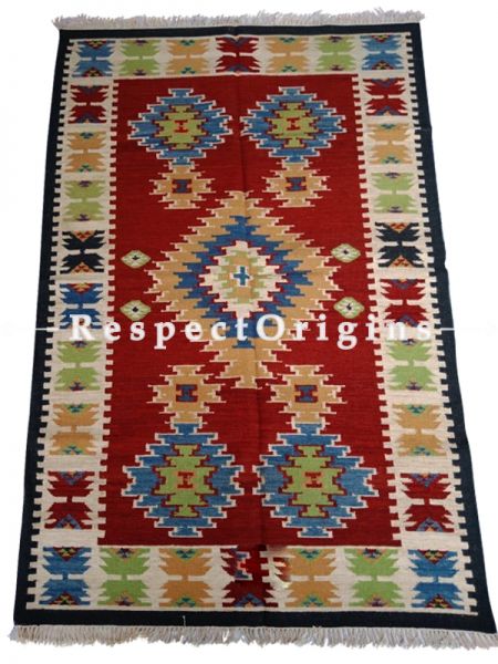 Brown Hand-knitted Carpets ; 5*8 Ft; RespectOrigins.com