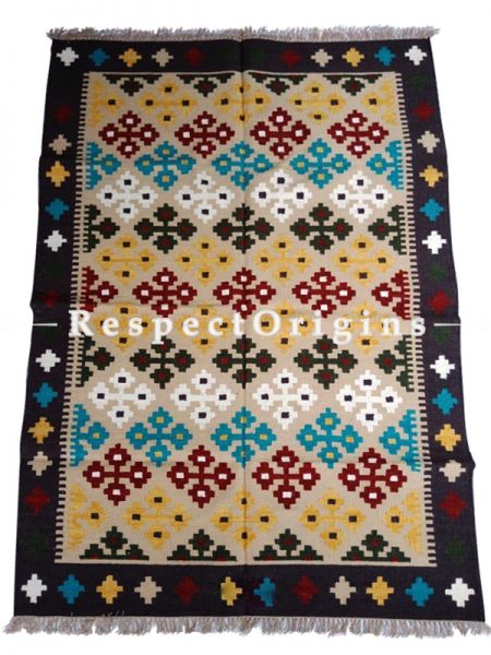 Multi-Colored Hand-knitted Carpets ; 5*8 Ft; RespectOrigins.com