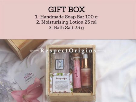 Wellness Gift Box; Handmade Soap Bar,Moisturising Lotion & Bath Salt; RespectOrigins.com