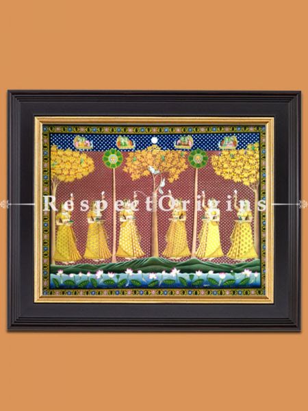 Buy Horizontal Pichwai Painting of Shani poojan in 36 x 47 in size |Respect Origins
