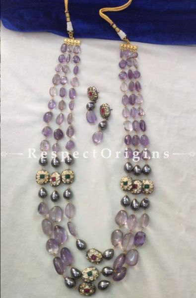 Classy Multilayered Meenakari Necklace with Beautiful Earrings; RespectOrigins.com