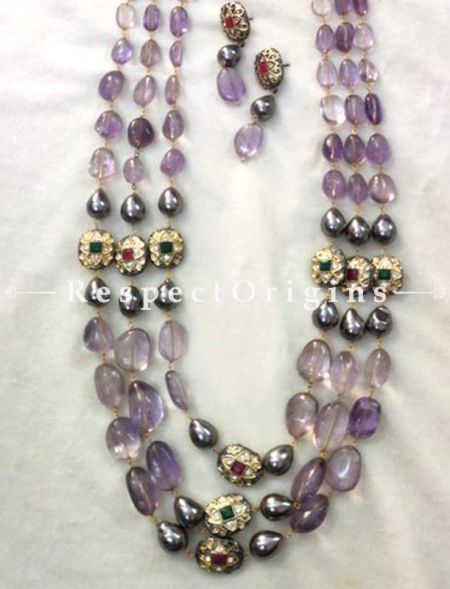 Classy Multilayered Meenakari Necklace with Beautiful Earrings; RespectOrigins.com