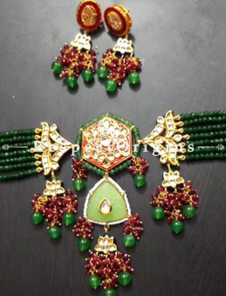 Marvellous Meenakari Choker Necklace with Beautiful Earrings; RespectOrigins.com