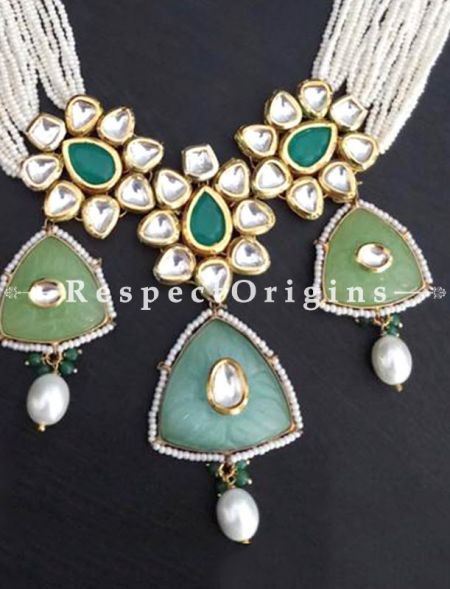 Marvellous Green Meenakari Necklace with Beautiful Earrings; RespectOrigins.com