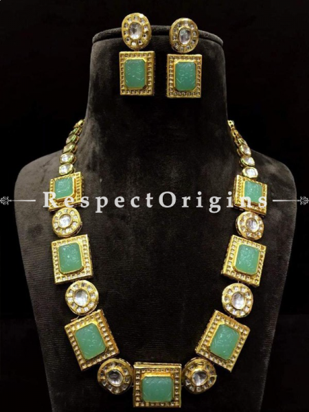 Graceful Turquoise Blue Meenakari Necklace with Beautiful Earrings; RespectOrigins.com
