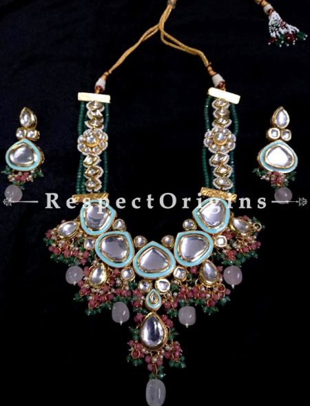 Designer Multicoloured Meenakari Necklace with Beautiful Earrings; RespectOrigins.com