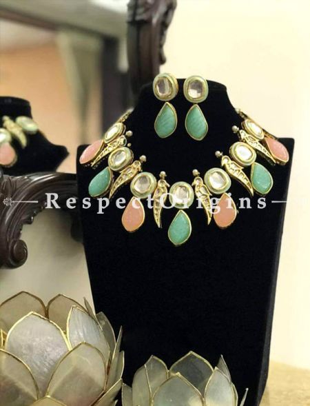 Classy Multicoloured Meenakari Choker Necklace with Beautiful Earrings; RespectOrigins.com