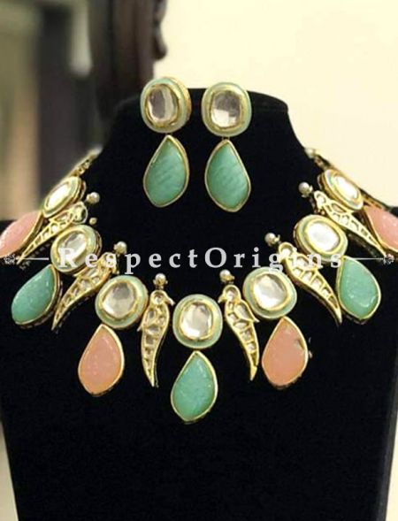 Classy Multicoloured Meenakari Choker Necklace with Beautiful Earrings; RespectOrigins.com