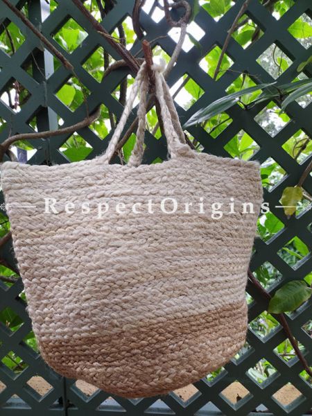 Buy Natural Brown Handwoven Organic Jute Braided Shopping or Beach Hand Bag;At RespectOrigins