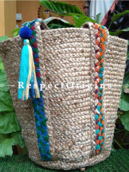 Natural Hand Braided Ladies Jute Picnic and Shopping Bags for Women; RespectOrigins