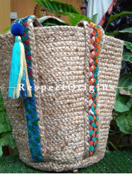 Natural Hand Braided Ladies Jute Picnic and Shopping Bags for Women; RespectOrigins
