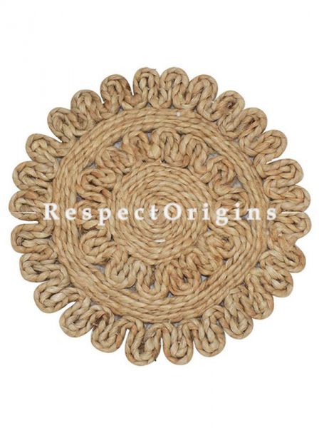 Fabulous Round Hand Braided Jute Table Mats Set of 6, Chemical free, Eco-friendly; Natural Fibres, Available in 8, 9 and 10 inches Diameter; RespectOrigins