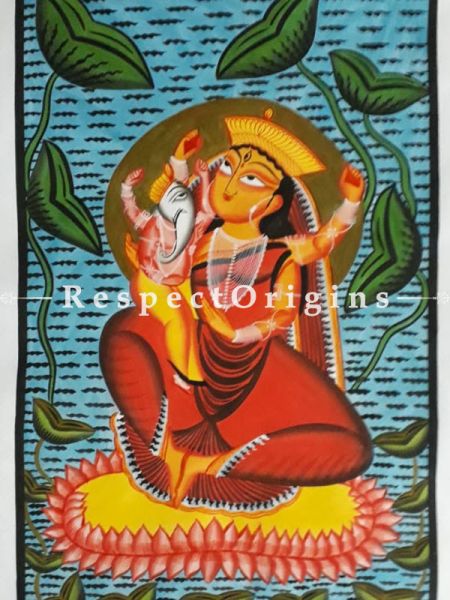 Kamalakameni; Kalighat Painting; Vertical Folk Art of Bengal; Print on Canvas